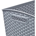 Miniatyrbild 2 av 5: My Style Rattan Effect Set med 2 stora rektangulära förvaringskorgar på 28 liter - ljusgrå Grey 2 x28L XL