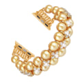 Miniatyrbillede 1 af 3: Pearl Armbånd Kompatibel med Apple Watch Rem 38/40/41mm iWatch Serie 8/7/6/5/4/3/2/1, Kunstig Elastisk Stretch Bling Diamant Smykker Armbånd,C