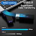 Pikkukuva 3 / 3: Usb-keskitin, 3-porttinen jakokeskitin (2 Usb 2.0 + Usb 3.0), Usb 3.0 -keskitin Mini Portable Usb -sovitin