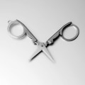 Miniatyrbillede 5 af 7: Rustfrit stål folde saks bærbar foldbar rejse saks metal saks til håndværk, syning 10,5 cm (2 pakker) Silver