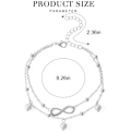 Miniatyrbillede 4 af 7: Boho Dobbelt Ankelkæder Sølv Forever Ankelkæde Kæde Perle Perle Ankelkæde Armbånd til Kvinder og Piger Silver