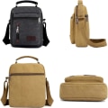Miniatyrbild 7 av 7: Herr axelväska canvas budväska rese crossbody väska stor kapacitet casual handväska med flera fickor för arbete shopping vandring Dai