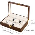 Miniatyrbilde 5 av 5: Klokkeoppbevaringsboks Klokkeholder Etui Brun (12 spor)