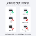 Pikkukuva 2 / 7: Port-HDMI-sovitin, ABLEWE 1080P@60Hz korkearesoluutioinen DP(DisplayPort) uros - HDMI naaras -nopea videon ja äänen lähetysmuunnin