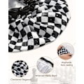 Miniatyrbillede 5 af 8: Brusekappe til kvinder, 2-pak, genanvendelig, dobbeltlags vandtæt badehætte med blødt PEVA-for, brusekappe til langt hår, medium, ternet Checkerboard Medium (Pack of 2)