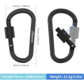 Miniatyrbillede 4 af 8: Låsekarabiner, Premium Aluminiumlegering D-Ring Karabinhager Nøglekæde Klip Krog til Camping, Vandring, Rejser, Fiskeri, Rygsæk 8 Colors