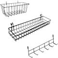 Miniatyrbillede 1 af 7: Hængende kurve og kroge til vægpanel | Tilbehør til vægpanel | Tilbehør til gitterpanel | Kurve og kroge til gitterpanel | Gitterpanel Black Accessories set 1
