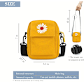 Miniatyrbild 2 av 5: Crossbody-väska för telefon, söt mini-canvas axelväska med dragkedja, mobiltelefonplånboksväskor med dubbelt lager och justerbar rem, förvaring av små föremål Yellow