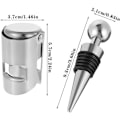 Miniatyrbillede 2 af 8: 4 stk. flaskepropper i rustfrit stål, champagnepropper, vinpropper, proseccopropper, genanvendelige flaskepropper, vinpropper, vin C