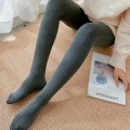 Miniatyrbilde 2 av 3: Høst og vinter leggings tråd bomullsbukser høy midje casual strømpebukser leggings for kvinner damer (mørk grå)