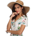 Miniatyrbilde 3 av 6: Kvinner Foldable Floppy Bred Brede Brede Solhatt Sommer Strandhatt UV UPF 50+ 05Style Khaki