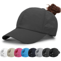 Miniatyrbilde 1 av 6: Dame Baseball Cap - Hestehale Solhatt Hurtigtørkende Løpehette Dame Golf Caps Criss Cross Justerbar Trucker Caps for Kvinner Jenter DeepGray One Size