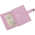 Miniatyrbild 3 av 7: Kreditkortshållare, Rosa Bifold Plånbok Äkta Läder, RFID NFC-blockering med Myntficka med Övertäckt Knapp för Kvinnor #1 Rose