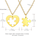 Miniatyrbillede 5 af 6: Rustfrit stål puslespil til 2 dele puslespil vedhæng halskæde, kat/livets træ/hjerteformet, tilpasselig, yin yang halskæder smykker gave til Style 04 18k Gold PlatedPersonalised Personalized