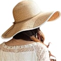 Miniatyrbilde 2 av 6: Kvinner Foldable Floppy Bred Brede Brede Solhatt Sommer Strandhatt UV UPF 50+ 05Style Khaki