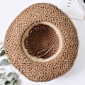 Miniatyrbild 4 av 7: Solhatt i halm för kvinnor, damer, hopfällbar, bredbrättad, med rosett, justerbar, strandhatt, elegant hinkhatt, UPF 50 UV-skydd, bekväm Beige One Size