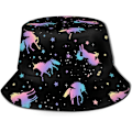 Pikkukuva 1 / 5: EN Auringonhattu Muoti Aurinkolippalakki Pakattava Ulkoilukalastajan Hattu Naisille Ja Miehille Unicorn and Star Silhouettes Pattern One Size