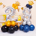 Miniatyrbilde 3 av 8: Nummerballonger, 40 tommer store sølvnummer 5 folie mylar heliumballonger for bursdagsfestdekorasjon Silver #5