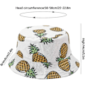 Pikkukuva 6 / 6: Söpö ämpärihattu rannan kalastajanhatut naisille, kääntyvä kaksisuuntainen kulutus Pineapple White