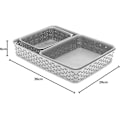 Pikkukuva 5 / 5: My Style Rattan Effect Setti 3 Toimistosuorakulmaista A4 A5 A6 Työpöydän Säilytyskori Lokerosetti - Vaaleanharmaa Grey A4/A5/A6 tray set