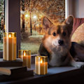 Miniatyrbild 7 av 8: 10, 12,5 och 15 cm (4, 5 och 6 tum) Flammlösa LED-blinkande ljus med fjärrkontroll och timer, set om 3, batteridrivna elektriska ljus