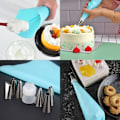 Miniatyrbilde 5 av 6: Sprøytepose og tipssett, kakedekorasjonsverktøysett for baking og kakebaking, 6 gjenbrukbare konditorposer i 3 størrelser (12u201d+14u201d+16u201d), 6 Di Cakebag15pcs