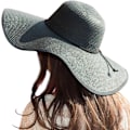Miniatyrbillede 2 af 6: Dame Bredskygget Solhat Floppy Foldbar Rulle op Cap Strand Solhat UPF 50+ 01 Style Bblack