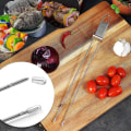 Miniatyrbillede 4 af 5: 6x Premium Grillspyd Med Håndtag, 430 Rustfrit Stål Dobbelt Grillspyd, Kebabspyd Med Dobbelte Tænder (06x Dobbelt Spyd Med Slider)