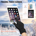 Miniatyrbillede 3 af 7: s Damer Vinter Touchscreen Handsker Varme Fleeceforet Strikket Handsker Elastisk Manchet Vinter Tekstning Handsker Black, White, Khaki, Coffee
