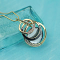 Miniatyrbillede 5 af 7: Triple Layer Vedhæng Halskæde Lang Statement Vedhæng Halskæde Lang Sweater Kæde Round Pendant