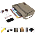 Miniatyrbild 6 av 7: Vattentät budväska axelväska 13 tum, multifickor canvas crossbody väska för män, casual lätt axelväska för utomhusfiske camping Green