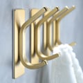 Miniatyrbilde 3 av 8: Selvklebende kroker, gullfargede klebende kroker for rask installasjon, rustfrie veggkroker for baderomskjøkken, 4 pakker håndklekleskroker Gold