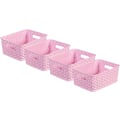 Miniatyrbilde 1 av 8: My Style Rattan Effect Set med 4 små rektangulære oppbevaringskurver på 4 liter - rosa - for kjøkken, stue, bad, soverom og vaskerom Pink 4 x 4L Small