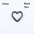 5 stk. Fjederringspænder Karabinhage Håndtasker Sort 22MM Sort Sort Black 22mm