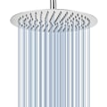 Miniatyrbillede 1 af 8: Regnbruserhoved, Voolan 10\" Rundt Højtryksbruserhoved, 304 Rustfrit Stål Luksus Moderne Krom Look, Universal Væg- og Loftmontering Chrome 10 inch
