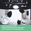 Pikkukuva 6 / 7: 40W E27 LED-studiolamppu 5500K valokuvausvideovalaisuun Täyden spektrin ruuvi ES LED-päivänvalomaissilamppu
