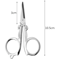 Miniatyrbillede 2 af 7: Rustfrit stål folde saks bærbar foldbar rejse saks metal saks til håndværk, syning 10,5 cm (2 pakker) Silver