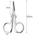 Pikkukuva 2 / 7: Ruostumattomasta teräksestä valmistetut taittuvat sakset, kannettavat taittuvat matkasakset, metalliset sakset askarteluun, ompeluun 10,5 cm (2 pakkausta) Silver