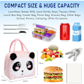 Miniatyrbilde 2 av 7: Barnematpakke for jenter gutter studenter, gjenbrukbar tegneserie isolert lunsjpose, liten sammenleggbar vanntett lunsjpose for reisepiknik skole Light Pink Panda