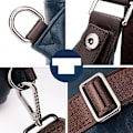 Miniatyrbild 4 av 6: Läder Sling Bag Crossbody Ryggsäck Daypack för Män Kvinnor Utomhus Resor Camping Fiske Jakt Vandring Crossbody Axel Väska Bröst Pack #20black(pu)