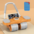 Miniatyrbilde 1 av 7: Abs Roller Wheel med timer, Abdominal Exercise Roller Elbow Support kjerneøvingsutstyr, Automatisk tilbakeslag Abdominal Wheel med knematte for F Orange