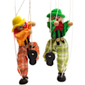 Miniatyrbillede 2 af 8: Klovn Marionet String Puppet Legetøj Træ Hånd Marionet Dukke Fortælling Legetøj til Børn Gave 16.7 inches