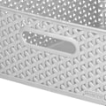 Miniatyrbild 2 av 5: My Style Rattan Effect Set om 3 kök, vardagsrum, badrum, sovrum, tvättstuga medelstora rektangulära förvaringskorgar 12 liter - grå Grey 3 x 12L Medium