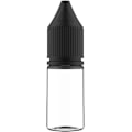 Miniatyrbild 1 av 8: V3 10ml PET Plast Enhörningsflaskor för vätskor - Tomma droppflaskor - 20x 10ml (Klar flaska med svart lock) Clear Bottle With Black Cap