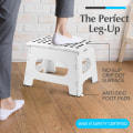 Miniatyrbilde 2 av 8: Sammenleggbar trinnkrakk - Den lette trinnkrakken er robust nok til å støtte voksne og trygg nok for barn. Åpnes enkelt med ett kast. Flott for White 9Inch  2PACK