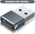 Miniatyrbillede 4 af 5: USB til USB-C Adapter til Apple iPhone 16 ProMax Oplader Adapter 3-pak, Type C Hun til USB A Han Kabelstik til iPhone 15 14 13 12 11
