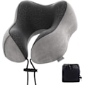 Miniatyrbilde 1 av 7: illow Memory Foam Nakkepute Lett Hurtig Pakke for Fly Tog Bil Nakkestøtte Pute for Reise Camping (Khaki) Khaki U Design Neck Pillow