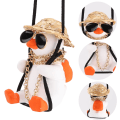 Miniatyrbillede 4 af 8: Bil Tilbehør Sving And Swing Duck Bil Hængende Ornament Elskelig Sving And Duck Bil Vedhæng Cool Flyvende And Med Solbriller Bil Bakspejl White