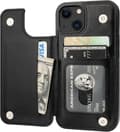 Compatible with iPhone 13 Wallet Case with Card Holder, PU Leather Stand Card Slots Case, Dual Magnetic Clasp Durable Shockproof Protection