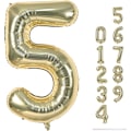 Pikkukuva 1 / 8: Kultapallo numero 5, 40 tuuman suuret itse täyttyvät foliopallon numerot 0-9, vaaleankultaiset digitaaliset 5 helium-ilmapalloa 5. tyttöjen poikien naisten syntymäpäivään Champagne Gold Number 5